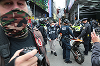 Political protests in Times Square, New York, Richard Moore